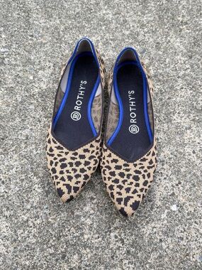 Rothy’s The Point Leopard Print Flats Women’s Size 6 | Tan & Black